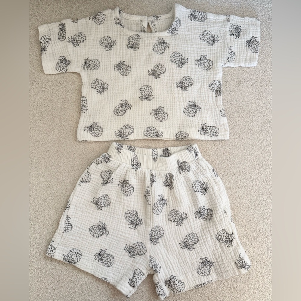 Kids Pineapple Print Cotton Set